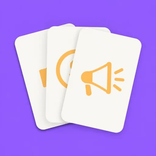 SD: Less Time Marketing app icon with campaign cards and a megaphone